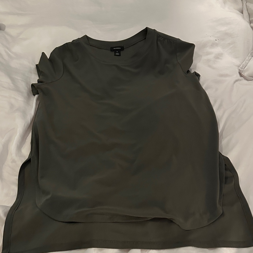 Halogen Olive Green Short Sleeve Blouse